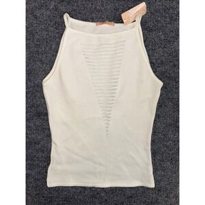 Forever 21 Tank Top Womens Size m Ivory White Knit Halter Sleeveless Top NWT